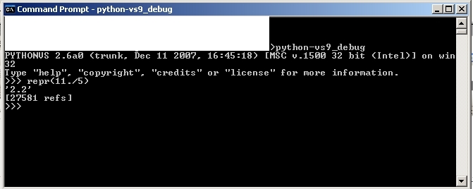 repr(11./5) PYTHONVS RC1B